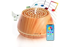 YOUNGDO Diffuseur Huiles Essentielles 400ML, Lumière de 30 Couleurs, Enceinte Bluetooth, Diffuseur d'Huiles Essentielles Electrique à Brume Fraîche, pour la Maison/Yoga/Spa/Bureau