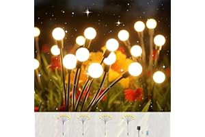 KIKILIVE Firefly garden solar lights Solar Powered Firefly Lights Solar Garden Lights Starburst Swaying Solar Firefly Lights,Outdoor Decor for Garden,Yard,Pathway 4 Pack