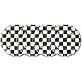 MACKENZIE-CHILDS Enamel Dinner Plate, Decorative Dinnerware Plate, 10 Inches, Set of 4, Black-and-White Courtly Check