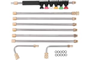berjalan Bacchette di Estensione per Idropulitrice - Utensili per La Pulizia Della Grondaia per Idropulitrice Da 120 Pollici, di Ricambio Telescopica, Ugelli per Lavavetri
