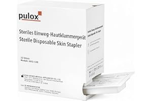 10x Pulox Agrafeuse cutanée jetable - Sutures chirurgicales stériles pour la peau avec 35 agrafes