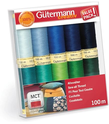 Gutermann Set Di Fili Da Cucito In Cotone 50, 7 Bobine Da 100m, Colori Multicolore, Per Patchwork E Quilting - 3