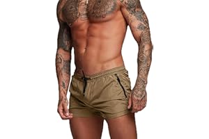 TMEOG Costume Uomo Mare Costumi da Bagno Piscina Nuoto, Pantaloncini Uomo Sportivi Palestra Running Pantaloni Corti Estivi Calzoncini Corsa Surf con Tasca a Cerniera