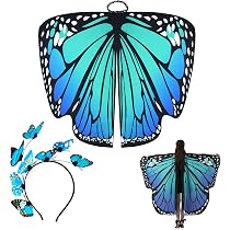 BITOYO Déguisement Papillon Adulte Ailes Cape Avec Masque Et Accessoires - Halloween, Fête, Cosplay