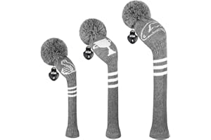 ‎SCOTT EDWARD Scott Edward Knitted Golf Club Head Covers for Woods 3Pcs Set Golf Driver (460CC) Fairways and Hybrid/UT with Rotating Number Tags