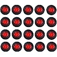 ( Pack of 20 ) TMH 3/4" Inch Mount RED LED Clearance Bullet Marker lights
