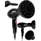 Steiner Alman 3800 Watt Professional Sa&ccedil; Kurutma Makinesi AC Motor F&ouml;n Makinesi + Dif&uuml;z&ouml;r Başlık + 2 Adet D&uuml;z Başlık