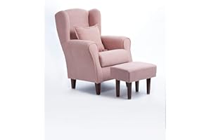 Gasten a gusto Sillón con cojin y Puff Completo EN Colores (Rosa)