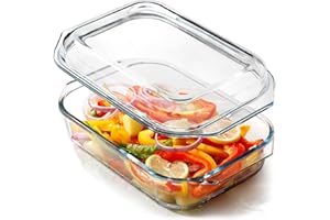 NUTRIUPS 2.1L Glass Casserole Dish With Glass Lid - Lidded Oven Cookware