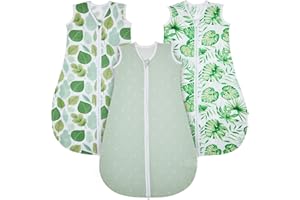 Lilian&Gema Gigoteuse Été 0 24 Mois - 3pcs Gigoteuse TOG 0.5 - Turbulette Ete, Gigoteuse Bébé Sans Manches, Fermeture Éclair Double Sens, Gigoteuse Legere 70-87.5cm