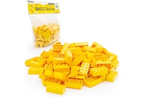 BRICK FLIP LEGO 2x4 Mattoncini Classic, Giallo, 100 pezzi – Parti singoli nella confezione grande, mattoni basici | Basic Bricks (3001)