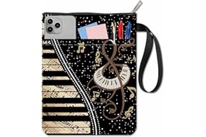 Craspire Copertina per libro di Note Musicali Custodia Nera per Pianoforte per Libri Tascabili Copertina in Tessuto Lavabile con Cerniera e Tasca Extra