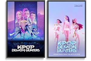 Générique 2 PCS Couverture Du Film Kpop Demon Hunters Affiche Décoration Peinture Toile Mur Art Salon Affiche Chambre Peinture Anniversaire Vacances Cadeau 12x18inch(30x45cm)