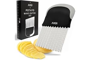 Axer Tagliapatate Ondulate in Acciaio Inossidabile - Coltello Ondulato per Verdure - Taglia Verdure e Frutta per Bambini e Adulti - Taglia Patate Fritte - Vegetable Cutter - French Fries Cutter