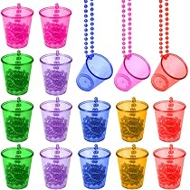 Verre Shooter 12 Colliers Verres à Shot Plastique - Perlé, Rose/Blanc, Pour Fête De Bachelorette Team Bride Verre Shooter 12 Colliers Verres à Shot Plastique - Perlé, Rose/Blanc, Pour Fête De Bachelorette Team Bride