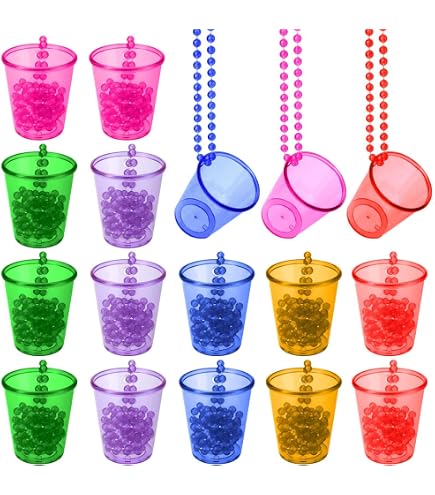 6 Stück Hängende Schnapsgläser Mit Kette – Bunte Party-Deko Für Brautpartys & Mehr