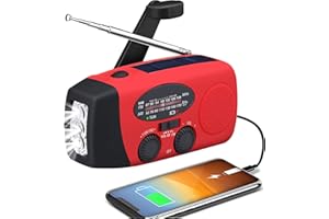 YUXUE Portable Emergency Hand Crank Radio with LED Flashlight, AM/FM/NOAA Weather Alert Radio,1200mAh Solar Phone USB Charger for Household & Outdoor Camping