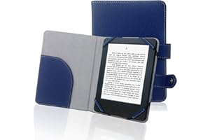 ENJOY-UNIQUE Styl książki Litch Pu skórzany pokrowiec na 6-calowy czytnik e-booków pokrowiec na sony/kobo/pocketbook/nook/tolino 6-calowy czytnik e-booków (niebieski)