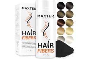 MAXTER Włókno do włosów - Natychmiastowe zakrywanie braku włosów - 100% naturalny bawełniany puder z mikrofibry dla mężczyzn i kobiet (czarny 28g)