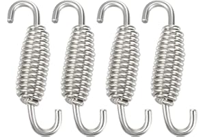 X AUTOHAUX 4 Pcs 55mm 2.17" Motorcycle Muffler Exhaust Pipe Spring Silver Tone