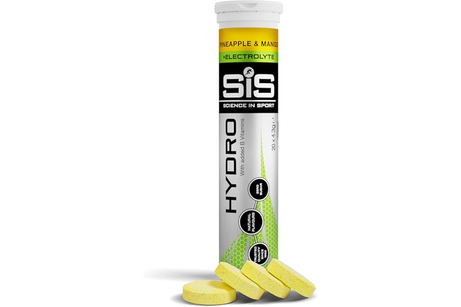 Science in Sport Hydro Electrolyte Tablets 20 pcs. Pineapple & Mango – Vegan & Gluten-Free, Ideal to Promote Hydration and Maintain Electrolytes Balance (Packaging May Vary)