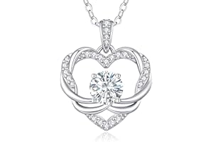 LOUISA SECRET Collana da donna Infinity Heart Mini Twisted Heart Mossanite Collana in argento sterling 925 Regalo di compleanno per donna Natale San Valentino Gioielli