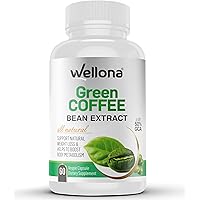 Wellona Green Coffee Beans Extract Capsules Fat Burner and Weight Loss Products for Men and Women 800 mg - 60 Counts