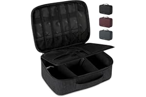 NEWHEY Borsa Organizer per Cavi Impermeabile Doppio Strato Gadget Accessori Elettronici Porta Cavi da Viaggio USB Drive Caricatore Power Bank iPad Nero