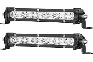 PICAA 2X Mince Barre Lumineuse LED, 7 Pouces 30W Spotlight Phare de Travail LED pour Offroad 4x4 Voiture Camion SUV Tracteur
