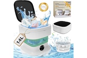 OMCCHK Portable Mini Waschmaschine Mit Schleuder - 14L 40W Camping Waschmaschine Mini Washing Machine Faltbare, Kleine Waschmaschine Mobile Waschmaschine für Babykleidung Unterwäsche Reise(Ultra-Reinigung)