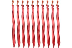 Azarxis 10 szt. kołków do namiotu, 18 cm, 25 cm, stop aluminium, lekki, wytrzymały na kemping, plażę, piasek ziemi, trawnik, na zewnątrz