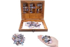 Yuhtech ångestbokhylla, Shake Away Your Anxietys bokhylla, minibokhylla med 200 miniböcker, stresslindrare, miniatyrbibliotek