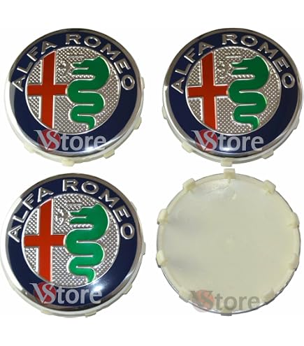 Lot De 4 Bouchons De Moyeu 60 Mm Pour Jantes Alfa Romeo - Compatible Giulietta, 147, 159, Etc. Couleur Verte