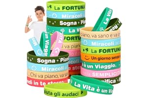 YANSYUN Confezione da 36 Braccialetti Motivazionali per Bambini con Frasi Ispiratrici Tedesche, Bomboniere per Compleanni per Bambini Regali di Laurea Braccialetti in Silicone per Bambini Adolescenti