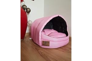 Odolplusz Hundehütte Hundehöhle Hundebett Hundehaus S M ([ S ] 34 x 40 x 39 cm, Rosa)