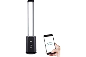 djive Flowmate Tower One Turmventilator, leiser rotorloser Ventilator, App & Alexa Steuerung, Luftreiniger HEPA 12 Filter, ca. 105cm hoch, mit Fernbedienung, Oszillation 80°, Display, 35W, Anthrazit