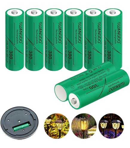 Paquet de 2 piles rechargeables NiMH AA de 1000mAH pour luminaires solaires