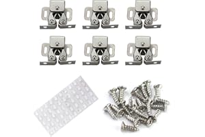 EASYKEENECOM 6 cierres a presión para puerta de armario, doble rollo para armario, bola, roller, cierre de armario, puerta de armario, puerta, pestillo para puertas de armario