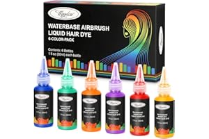 Maydear Tinte de pelo con aerógrafo de 6 colores, color temporal, no tóxico, lavable, para fiestas infantiles, cosplay, bricolaje