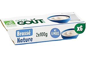 GOOD GOÛT - Brassé Au Lait Entier - Dessert Bébé - Dès 6 Mois - Nature - Sans Sucres Ajoutés* - Fabriqué En France - Bols Nomades - 2x100g lot de 6