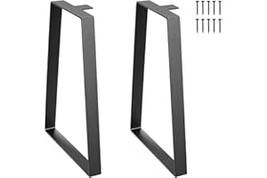 VEVOR Pied de Table Basse 2PCS Pieds de Bureau de Remplacement Trapézoïdaux 40,6 cm Acier Massif Capacité de Charge 181 kg Pieds de Tables de Nuit Noirs Meubles Modernes pour Maison Bureau d'Enfants