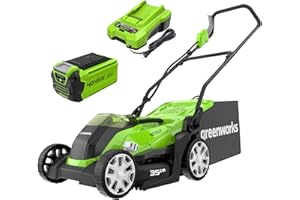 Greenworks 40V Tagliaerba a Batteria per Prati Fino a 200 M², Ampiezza di Taglio 35cm, Sacca da 40L, CON Batteria 40V 2Ah e Caricabatterie, Garanzia 3 Anni-G40LM35K2