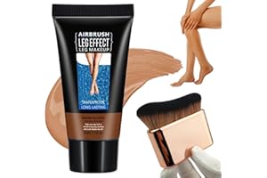SHEBEEDO Leg Makeup Full Coverage & Brush Bundle,Leg Makeup To Cover Veins Concealer For Mature Skin,Long Lasting Smooth Tone Body Make up,Washable Off Instant Tan Water resistant No Transfer (#03)