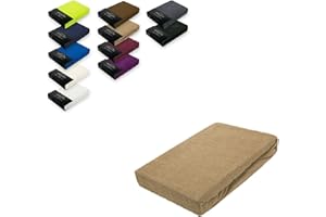 EXKLUSIV HEIMTEXTIL Frottee Spannbettlaken 180-200 x 200 cm 80% Baumwolle, 20% Polyester Öko - Tex Zertifiziert, Markenqualität, Matratzenhöhe bis 25 cm, Sand