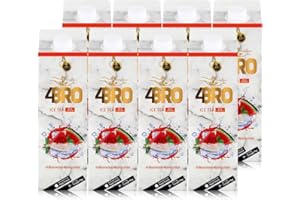 ‎4BRO 4BRO Ice Tea Red Crash - Erfrischender Eistee mit Wassermelonen-Minze-Geschmack - Wiederverschließbare Kappe - 8 x 1l
