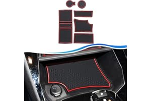 SXCY Nouveau Peugeot 208 e-208 2008 e-2008 2020-2023 Tapis Antidérapants, Tapis en Caoutchouc pour Peugeot 208 Console Centrale, Porte-Gobelet, Boîte de Bras, Porte Intérieure Tasse (Rouge)