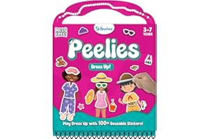 Skillmatics Reusable Sticker Activity Book - Peelies, 100+ Reusable Stickers, 6 Pictures, Mess-Free Fun for Kids, Creative Play & Travel Toy, Gifts for Ages 3, 4, 5, 6, 7