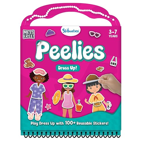Skillmatics Peelies – Dress Up, Reusable Sticker Activity Book for Kids | 100+ Reusable Stickers, Travel Toy, Mess-Free Fun for Toddlers & Preschoolers, Gifts for Girls & Boys Ages 3, 4, 5, 6, 7