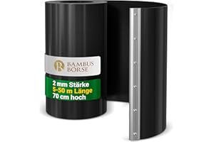 Bambusbörse Wurzelsperre - Rhizomsperre mit Verschlussschiene 70cm hoch 2mm Stärke 5m Länge - aus hochwertigem HDPE | Rhizomsperre Bambus | Wurzelsperre Bambus