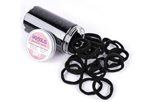 Hoyols Hair Bands Multicolor Elastic Stretch Seamless Hair Ties No Metal Gentle for Women Girls Kids Heavy and Curly Hair 100 Pieces (100 Count (Pack of 1), Black)